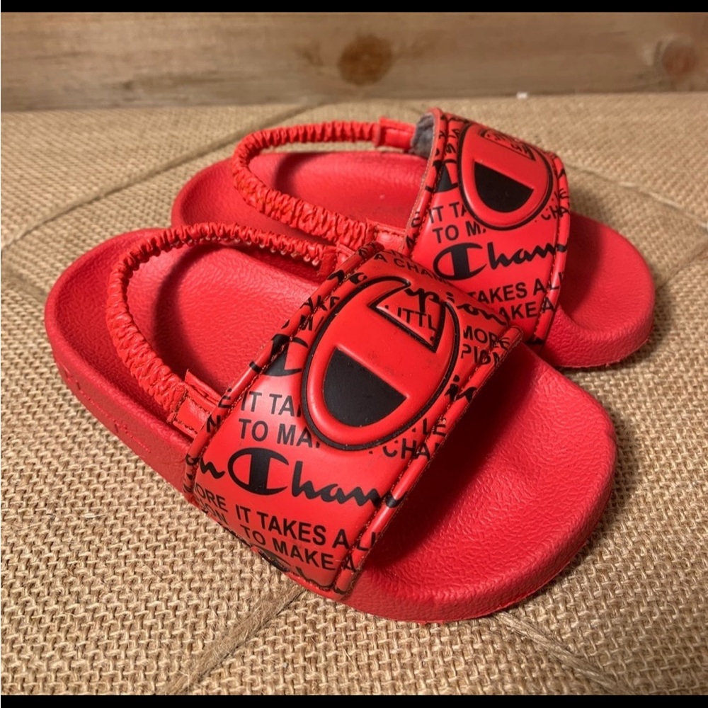Champion Red Kids Slides Size 6T